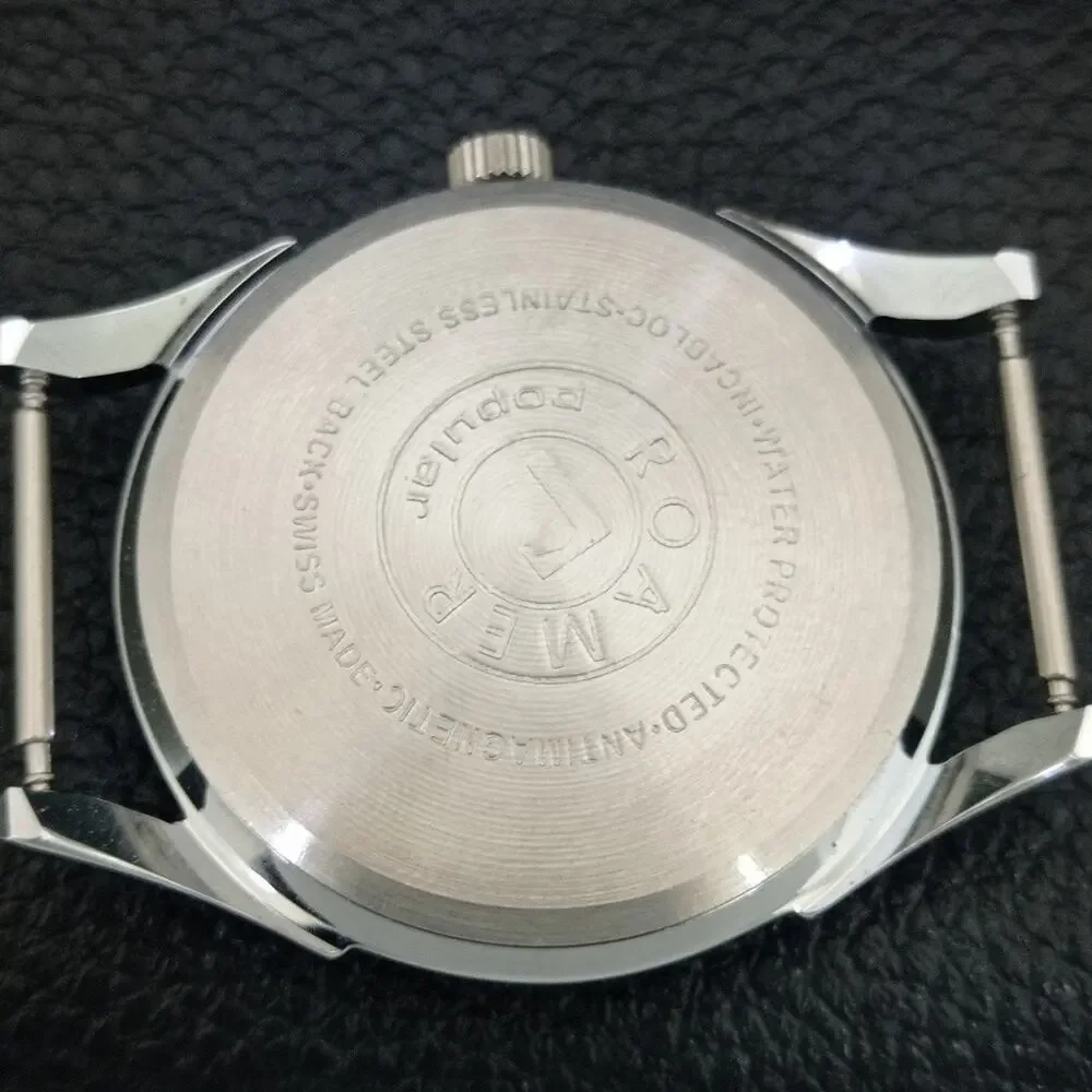 Vintage 1988 Disney Roamer Manual Mens Silver Watch W/Nato Strap & Mickey accent